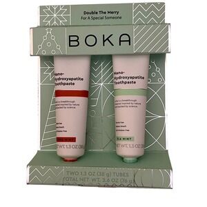 NEW Boka Nano Hydroxyapatite Toothpaste Double The Merry‎ Duo Cinnamon Mint